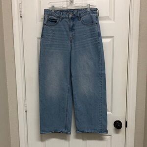 Blue Wide-Leg Denim Jeans